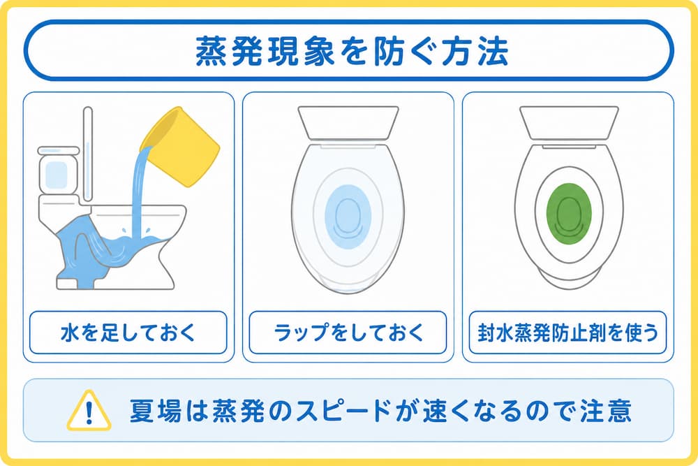 長期間使わないときは封水切れ対策をする