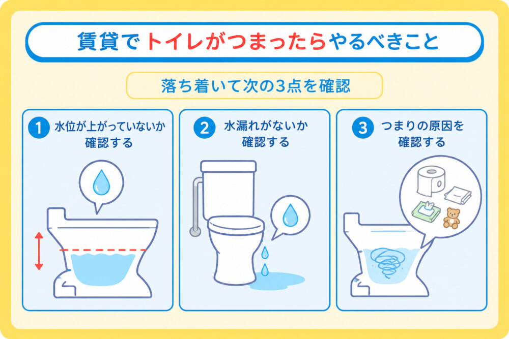 賃貸でトイレがつまったらやるべきことは?