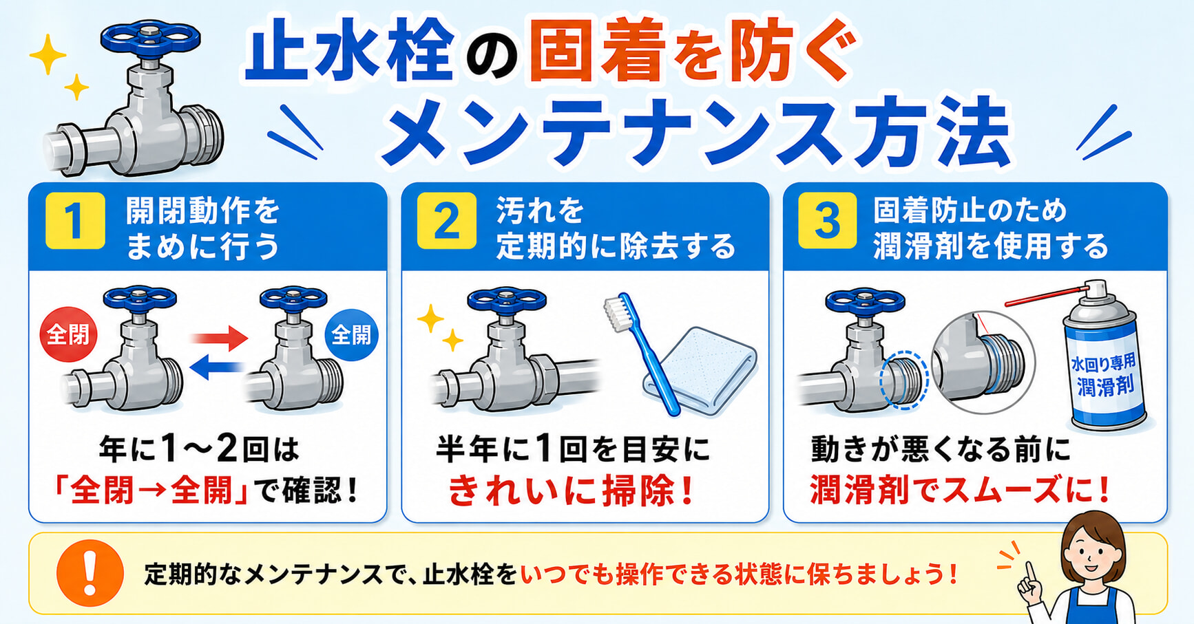 止水栓の固着を防ぐメンテナンス方法を詳しく解説