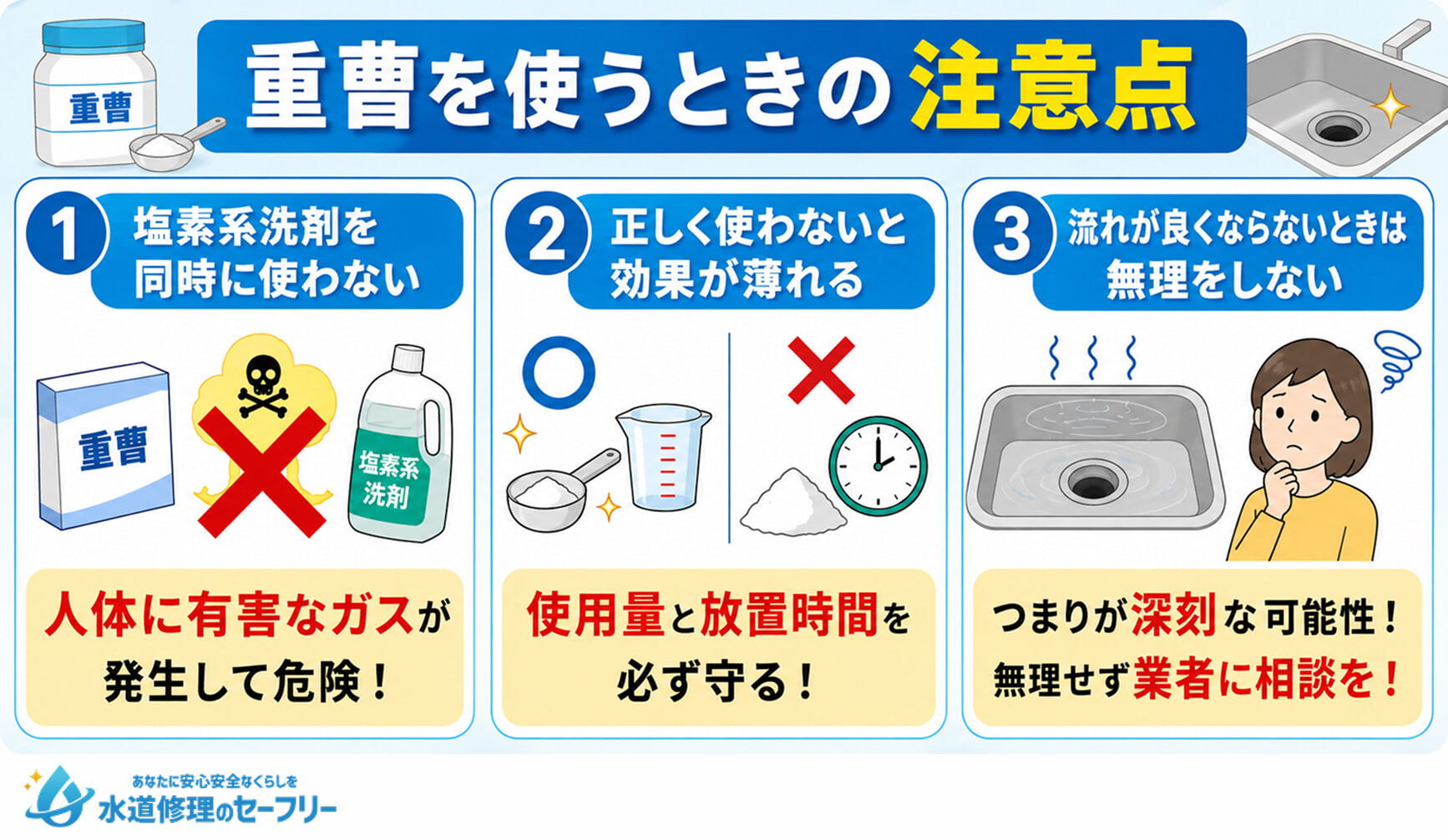 重曹を使うときの注意点を解説。3つのポイントに注意しよう