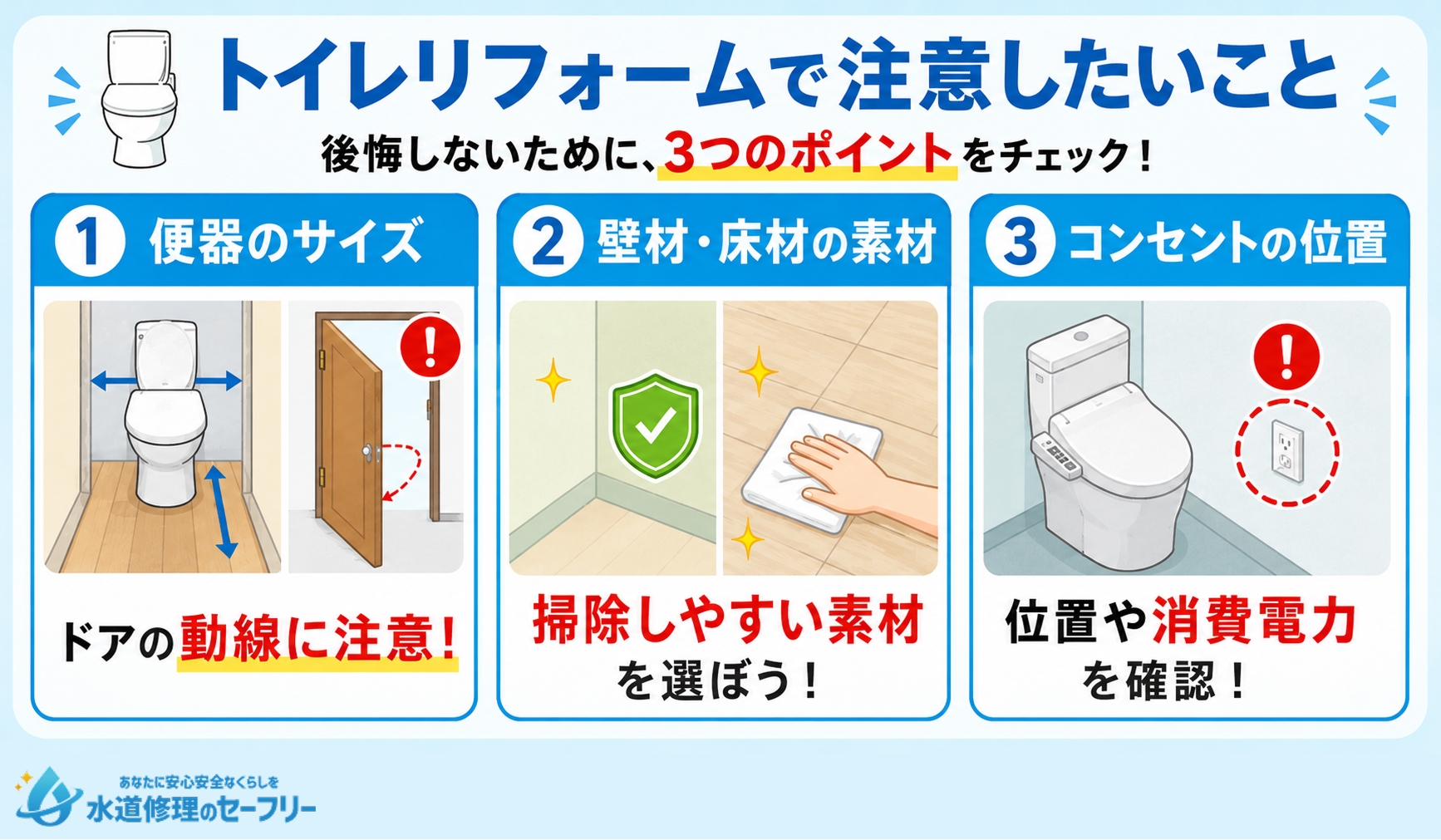 トイレリフォームで注意したい3つのポイントをチェック
