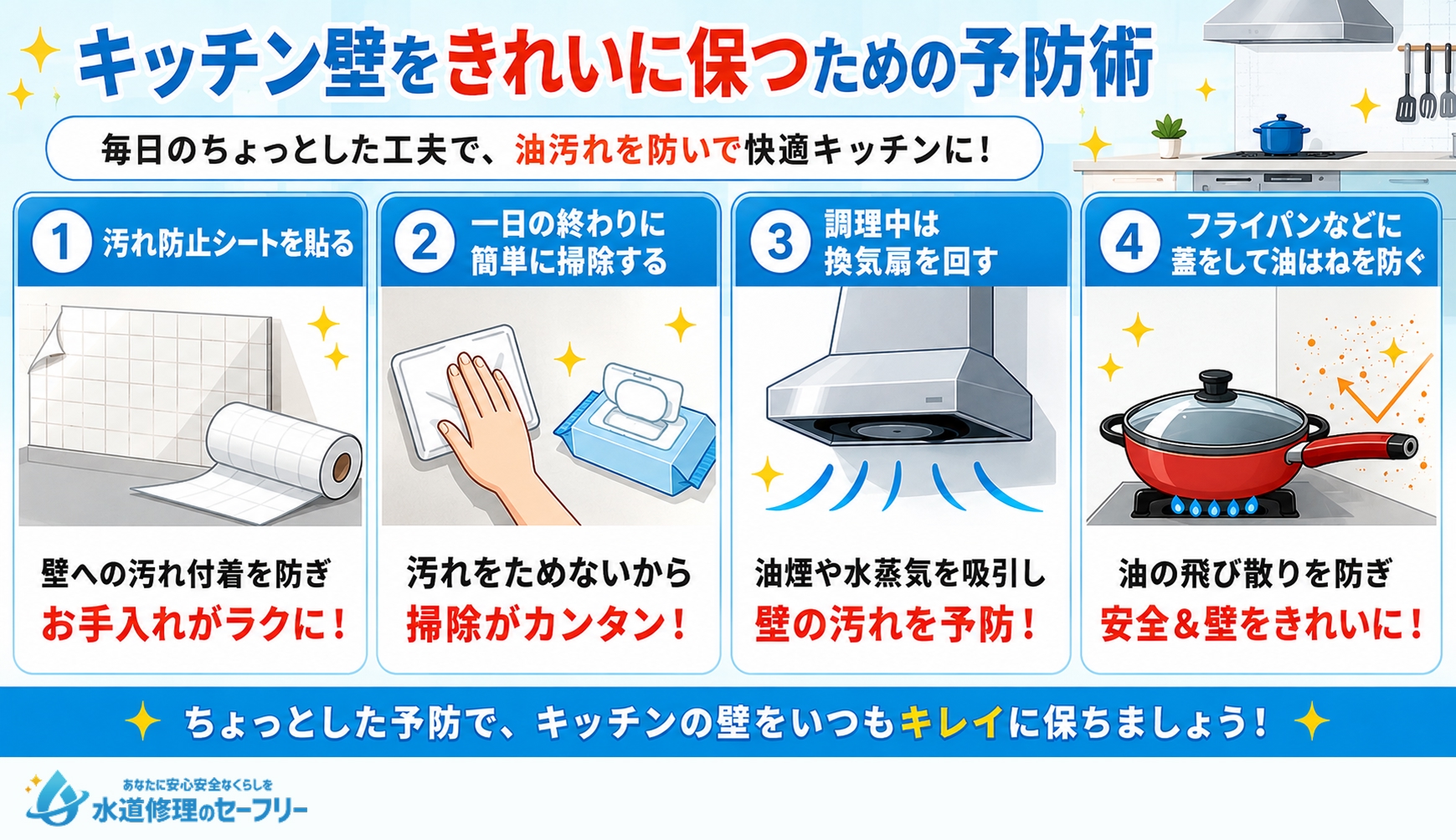 キッチン壁をきれいに保つための予防術を解説