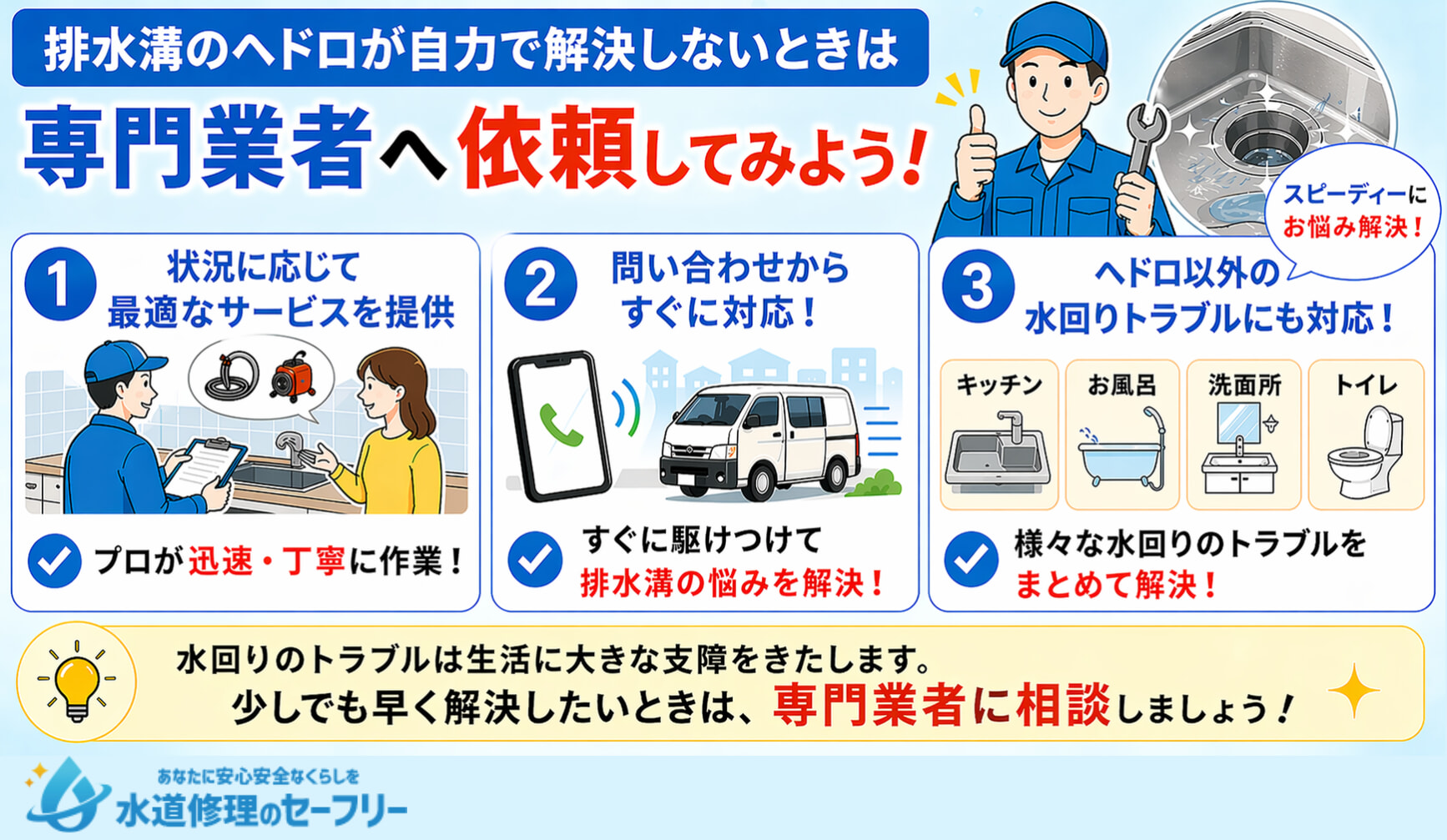 排水溝のヘドロが自力で解決しないときは専門業者に依頼するのがおすすめ！その理由を解説