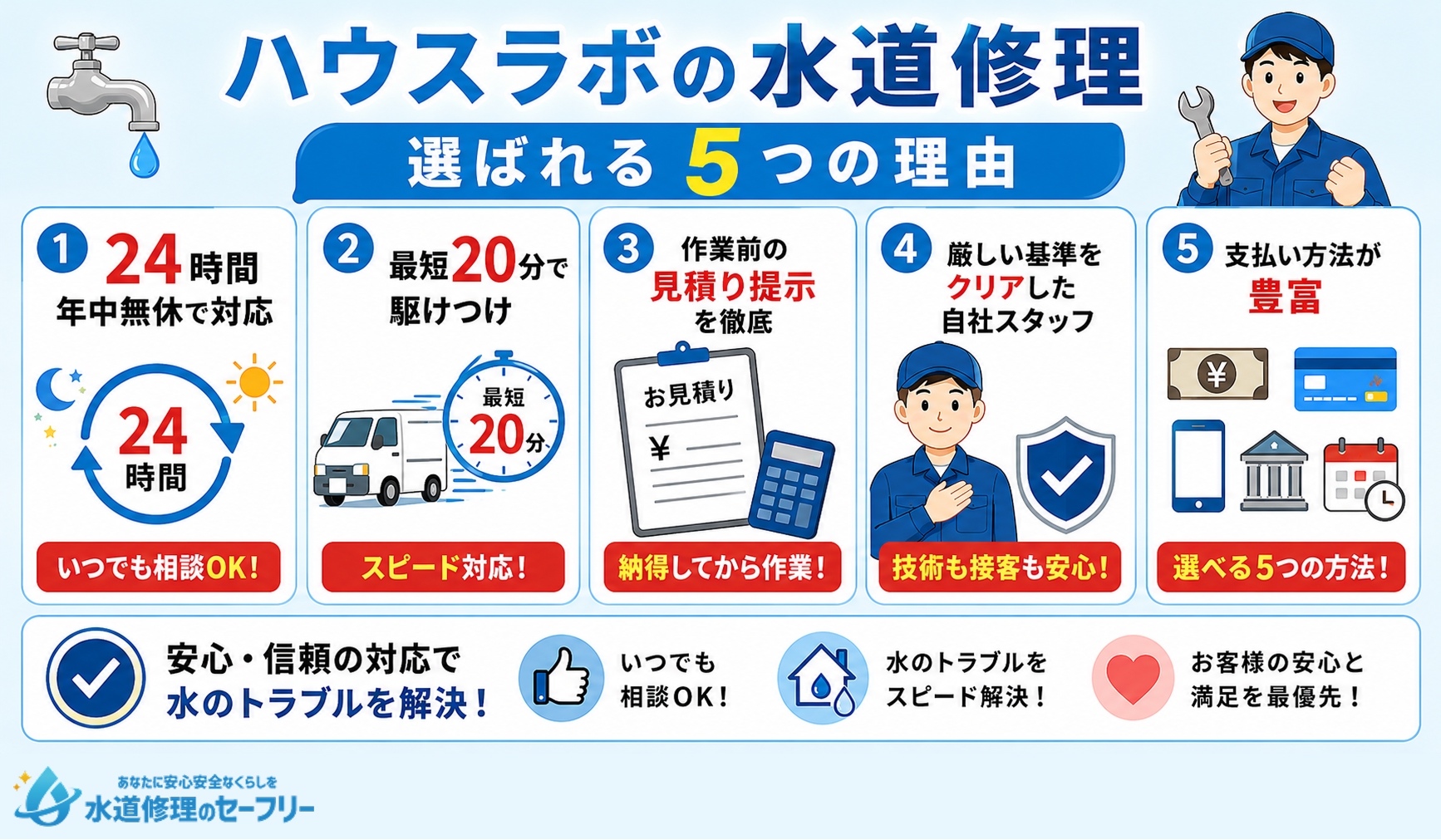 ハウスラボの水道修理がおすすめな理由5つを紹介