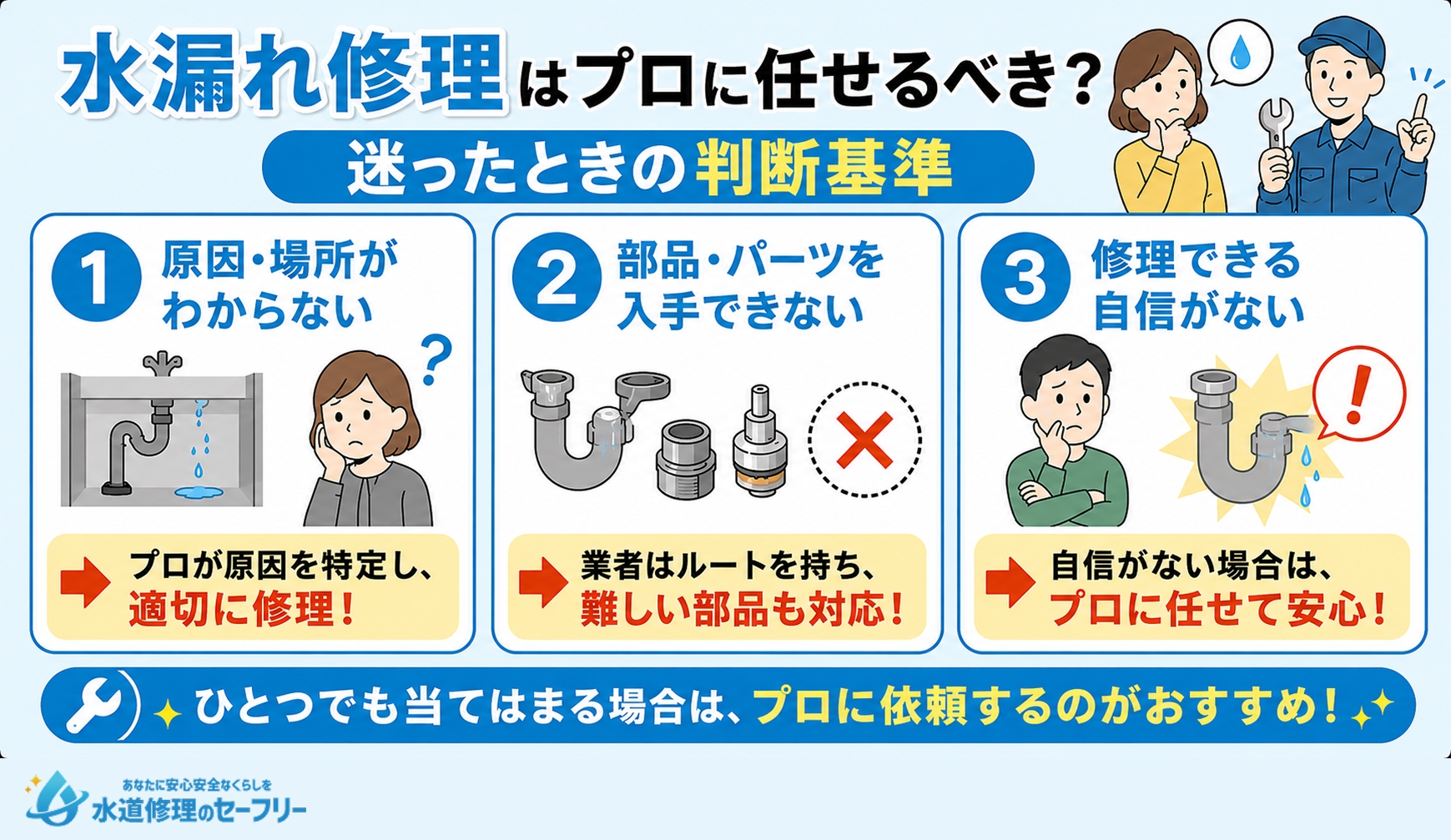 水漏れ修理はプロに任せるべき?迷ったときの判断基準を解説