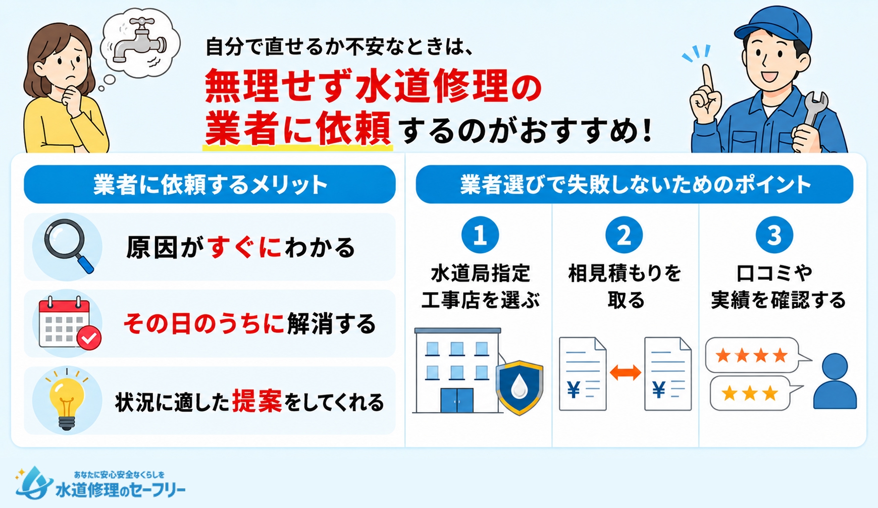 自分で直せないときは業者に依頼するのがおすすめ!その理由を説明