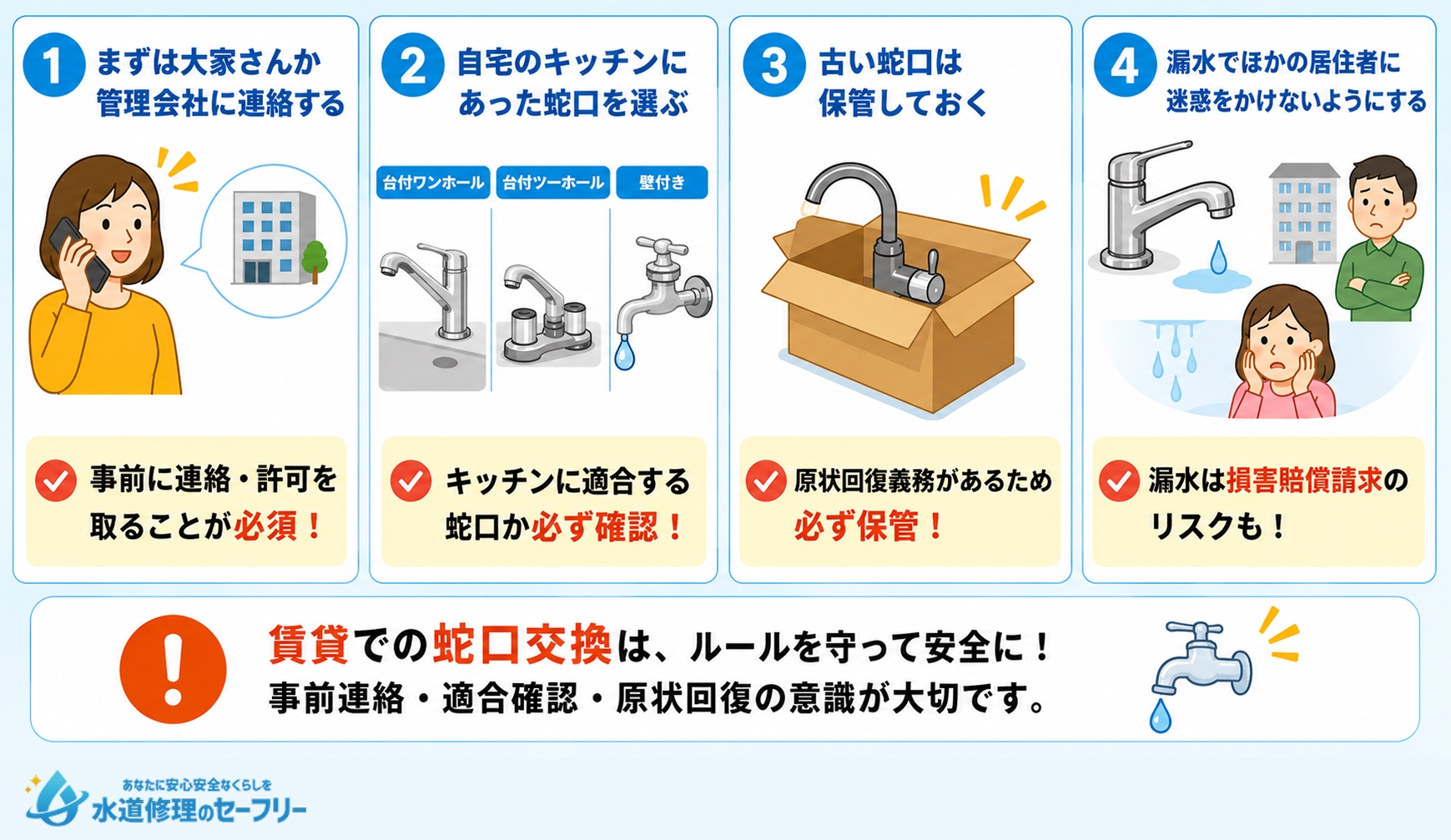 賃貸でもキッチンの蛇口を交換するときの注意点を解説