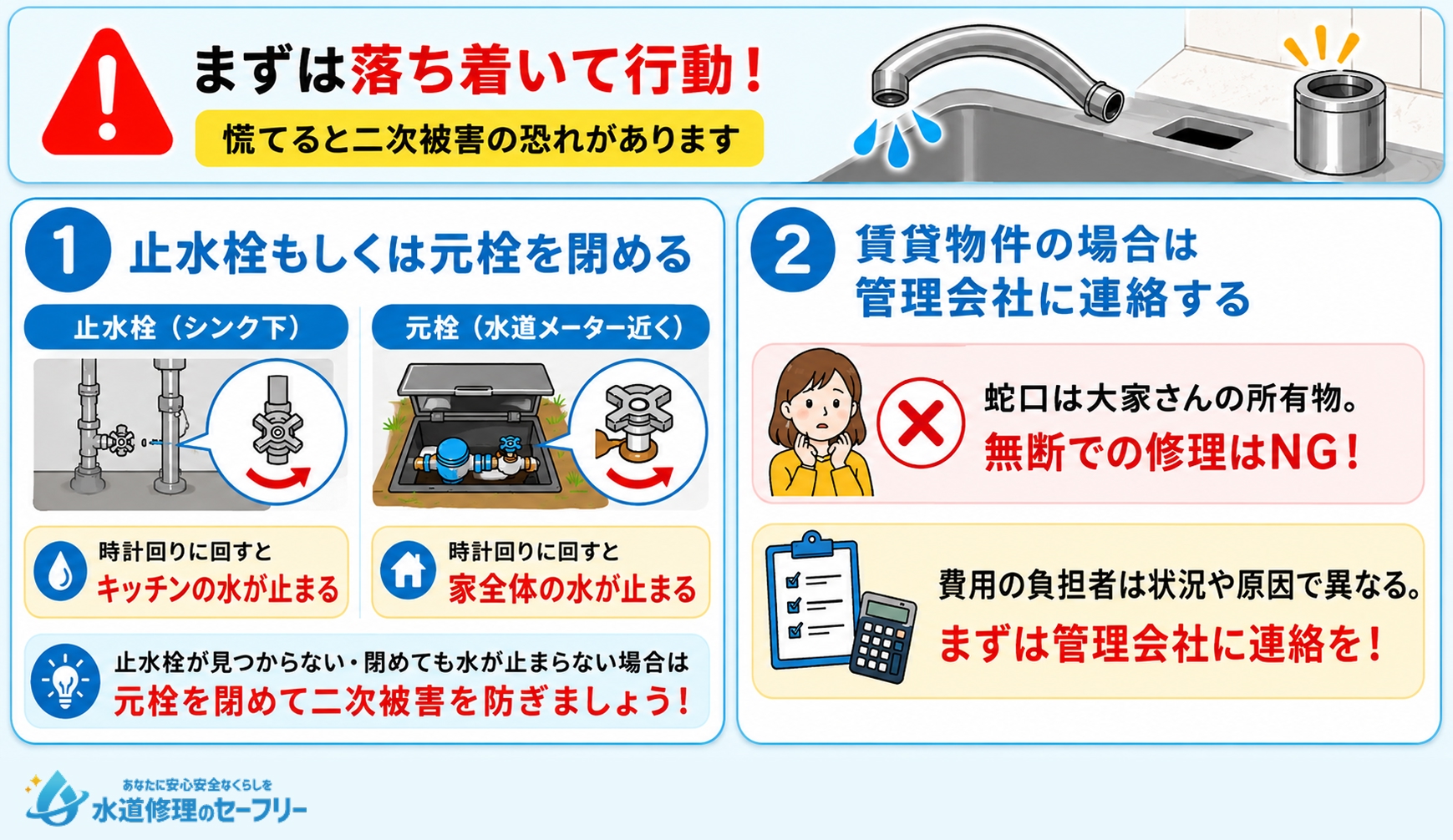 キッチン蛇口が取れたときの応急処置を解説