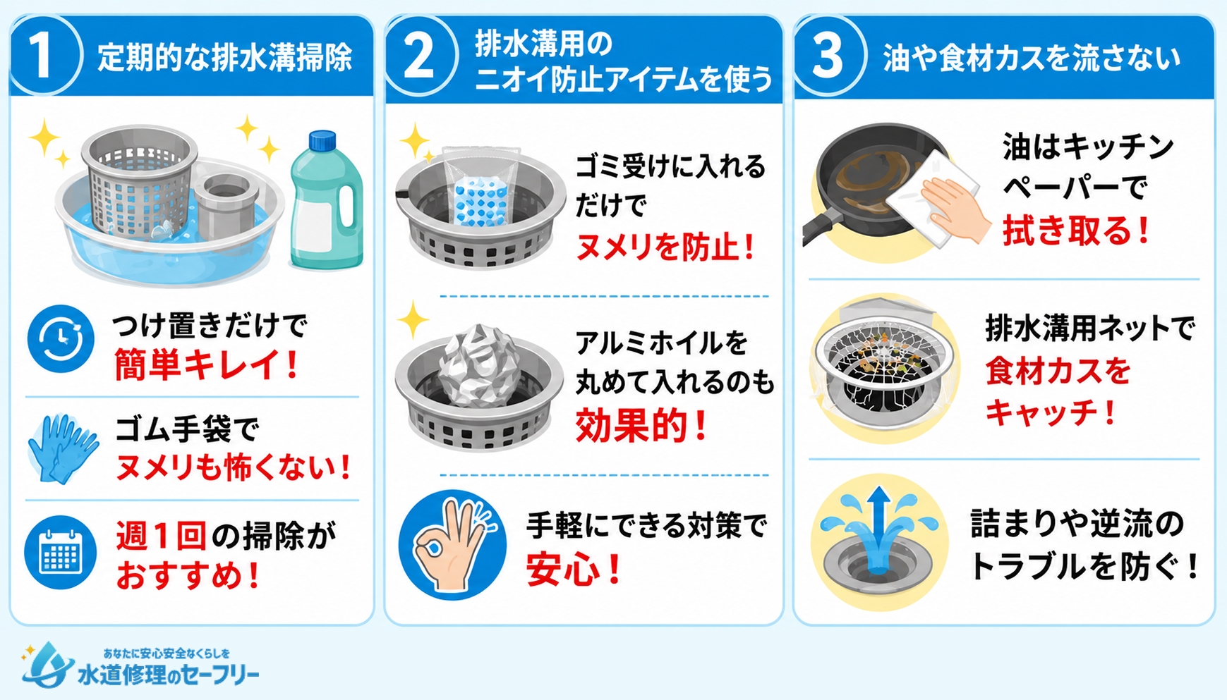 キッチン排水溝のニオイを予防する方法3選を解説