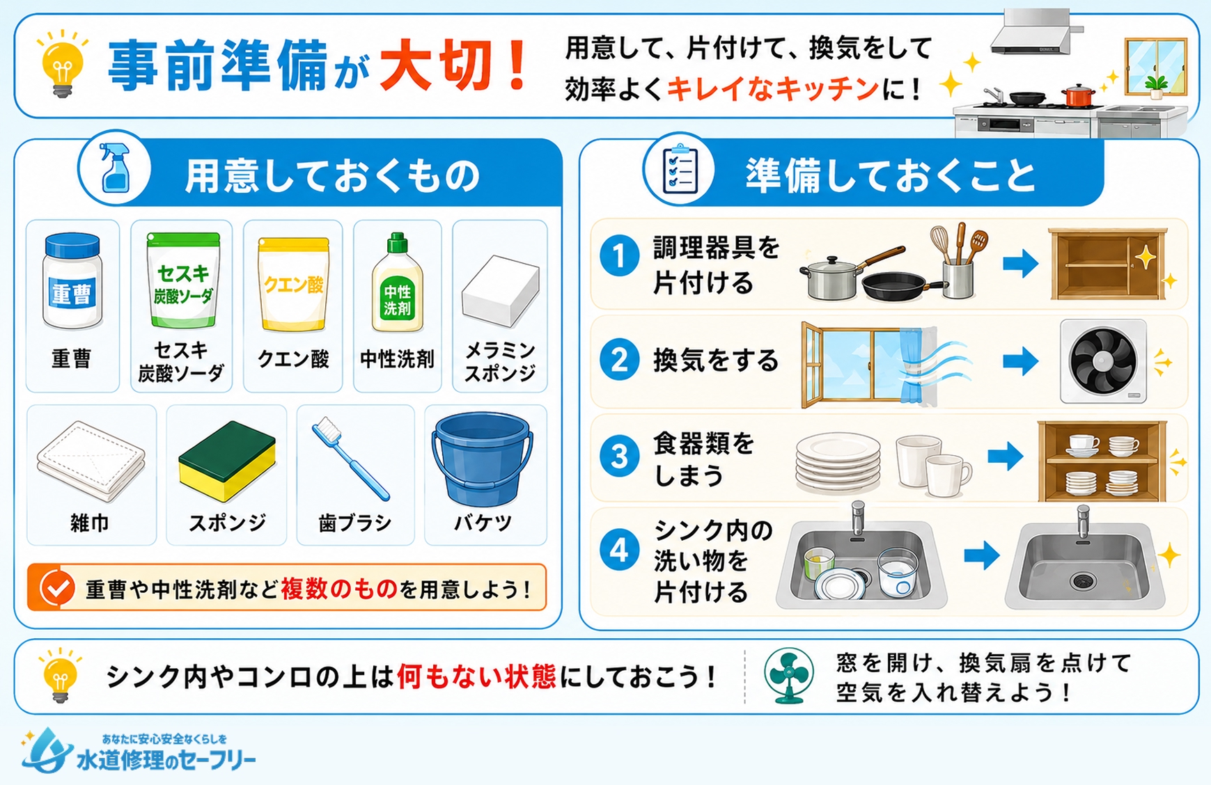 キッチンの大掃除は事前準備が大切!準備内容を解説