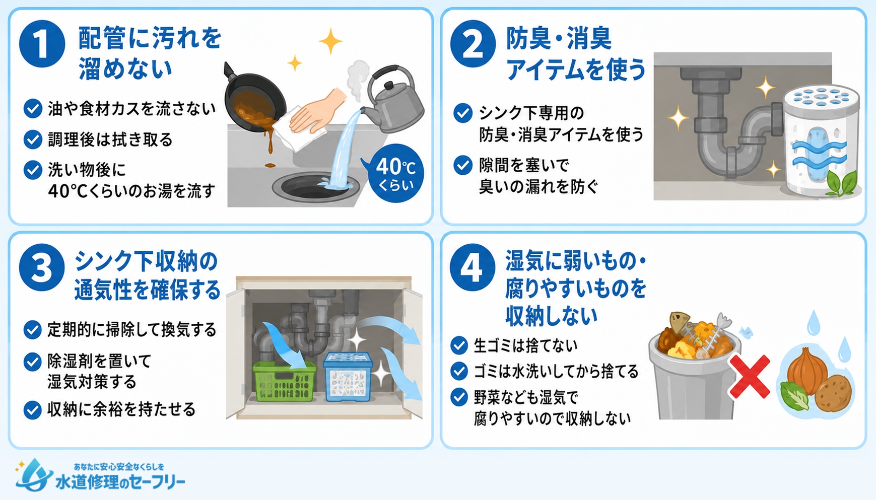 キッチンの配管から臭いがするのを防ぐ方法を解説