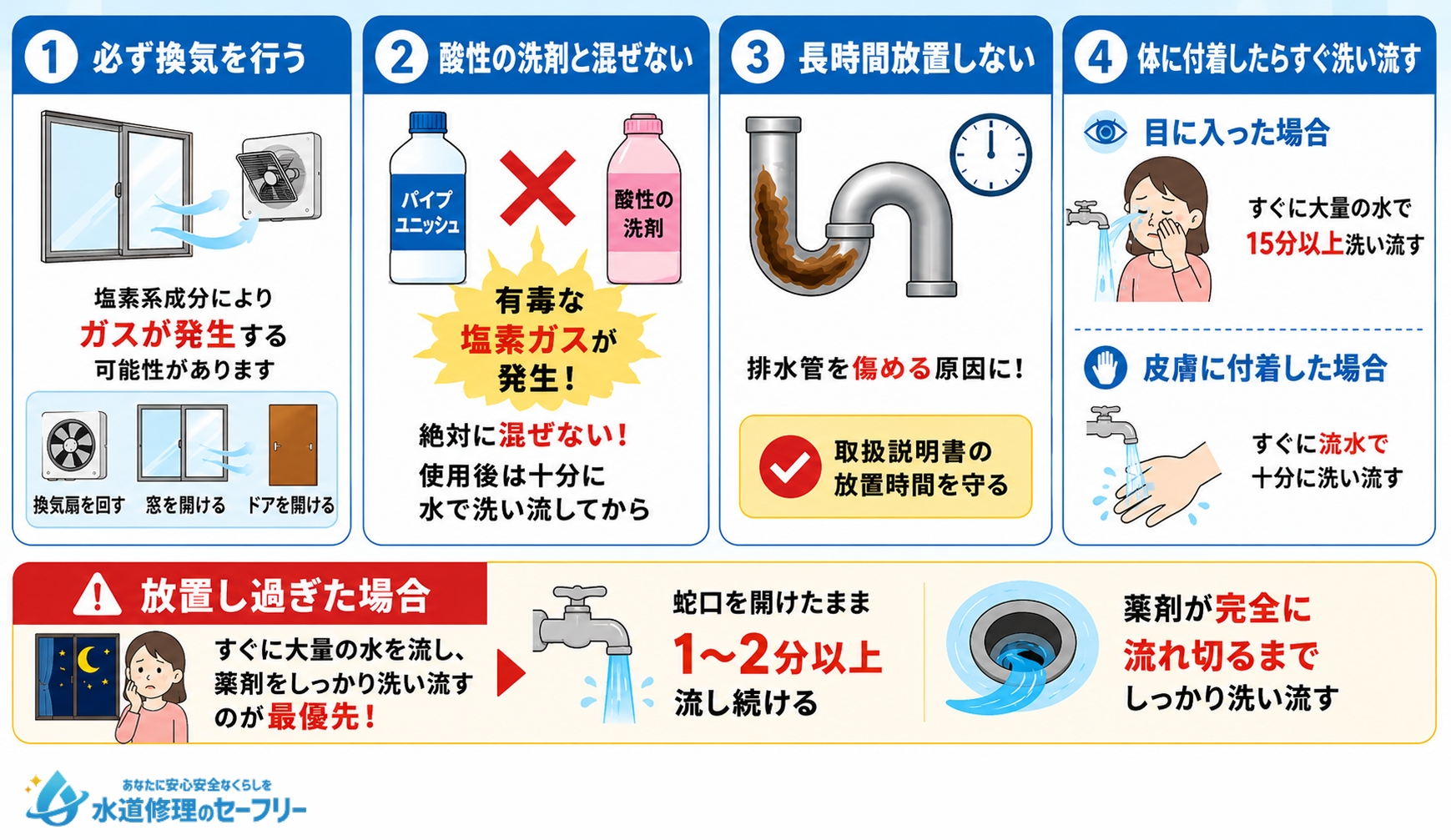 パイプユニッシュ使用時の注意点を解説
