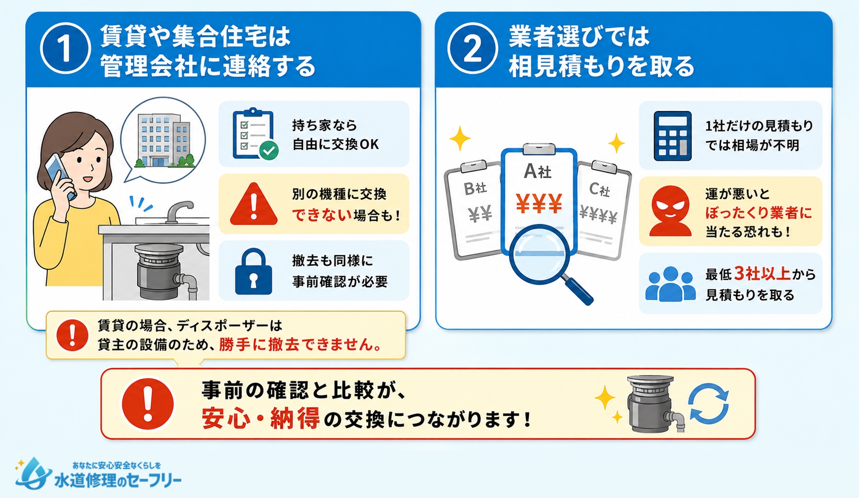 ディスポーザーを交換するときの注意点を解説