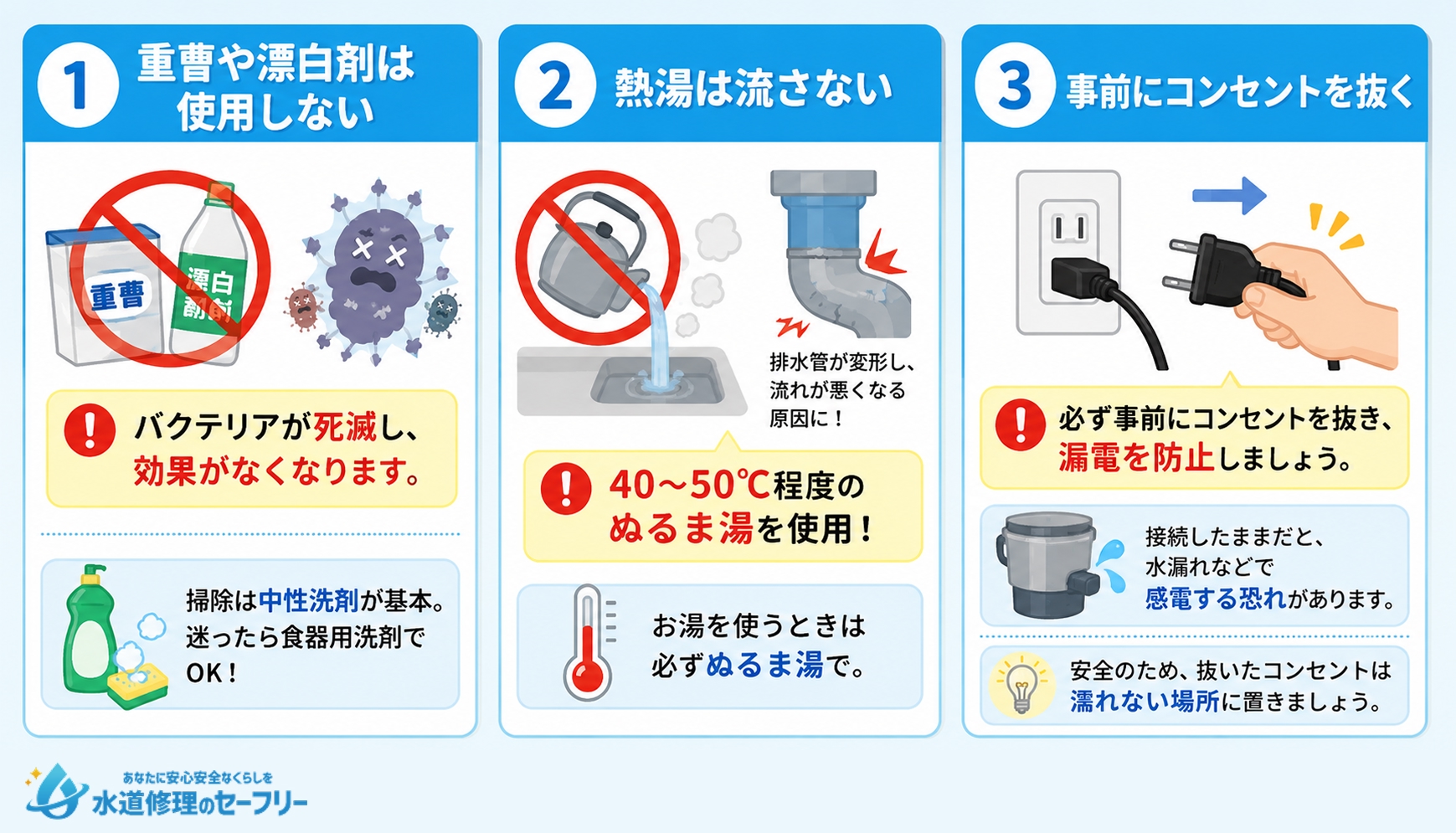 ディスポーザーの臭い取りをする際の注意点を解説