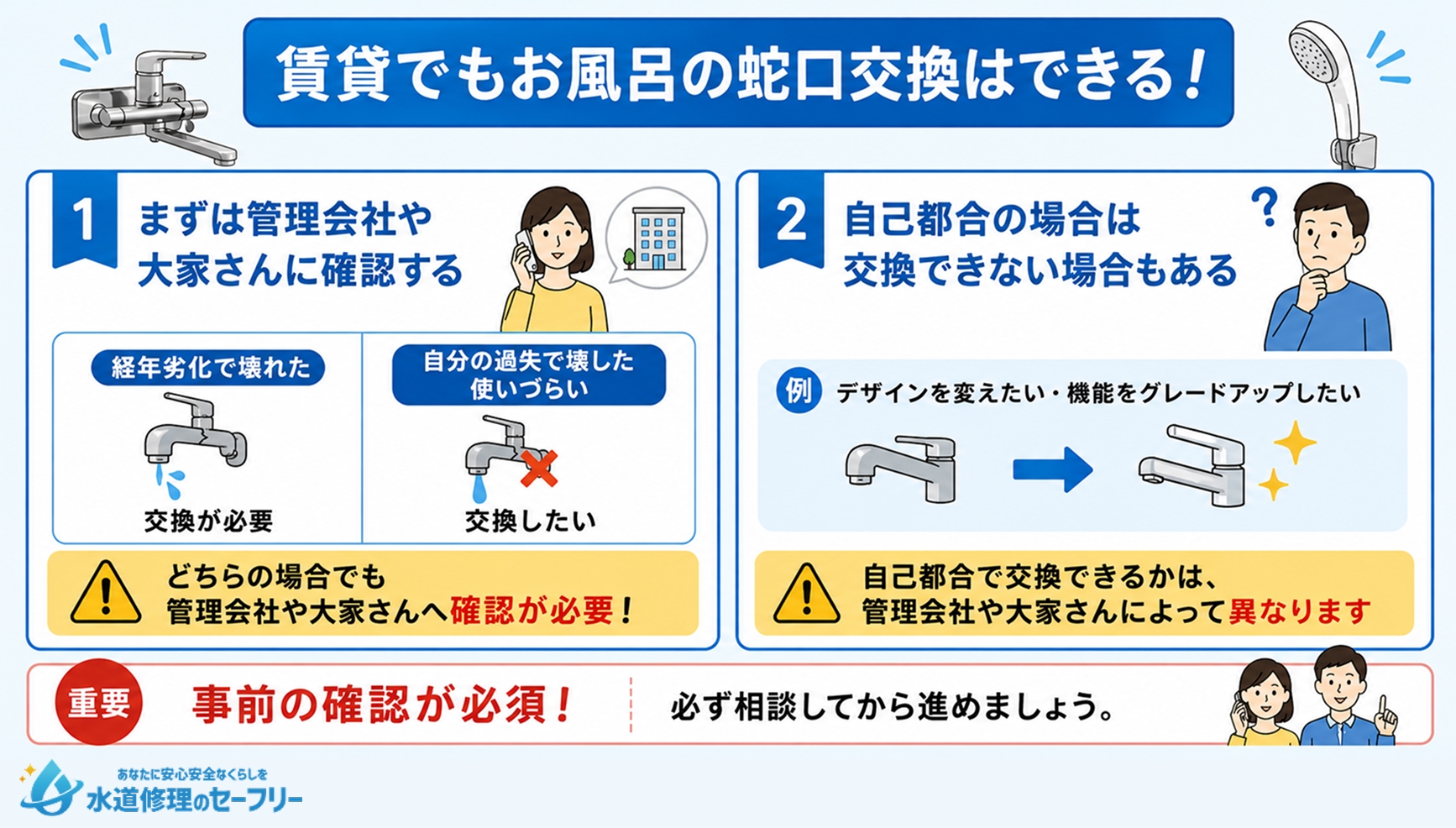 賃貸でもお風呂の蛇口交換はできる!適切な手順を解説