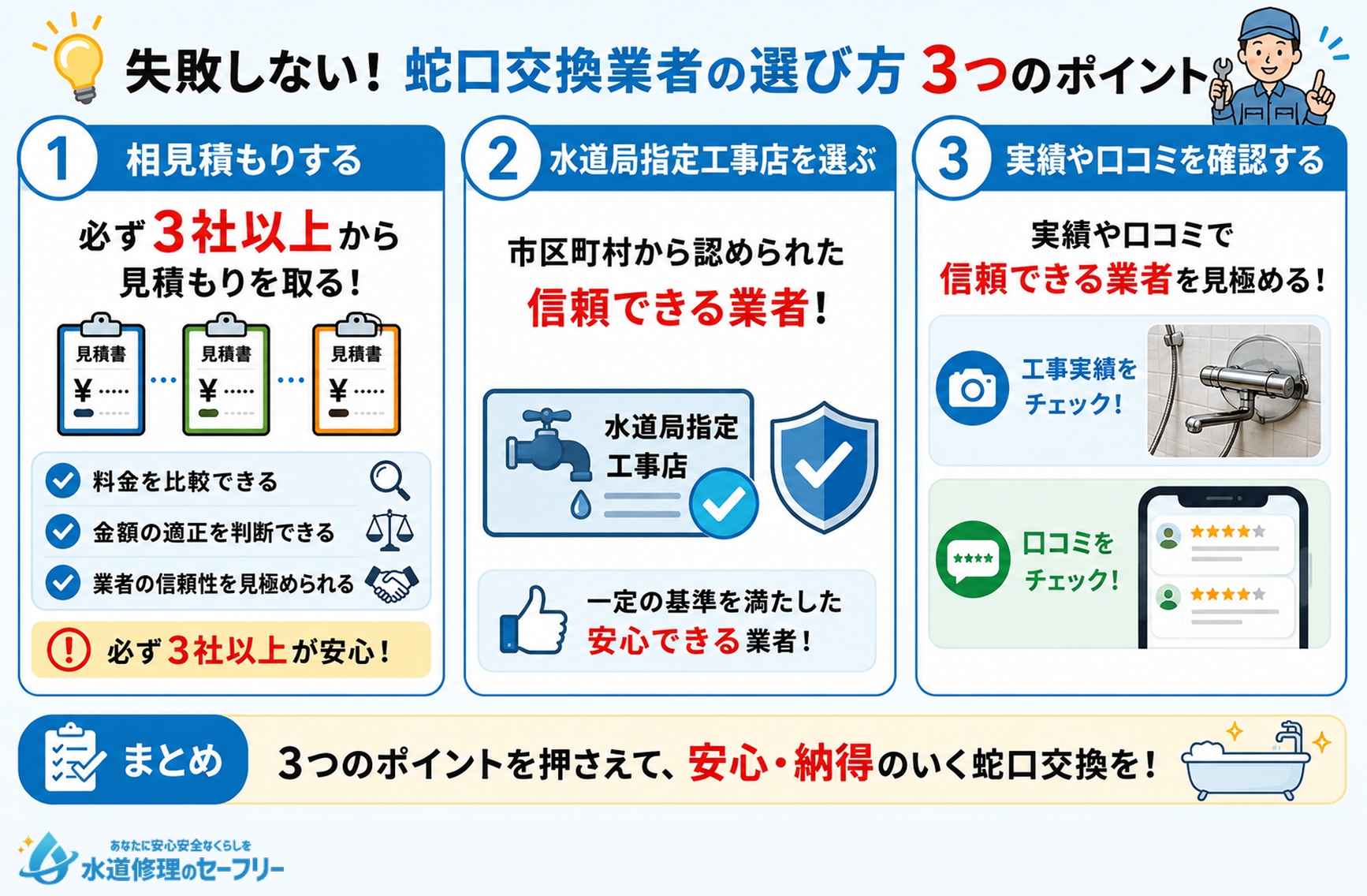 お風呂の蛇口交換業者の選び方を解説