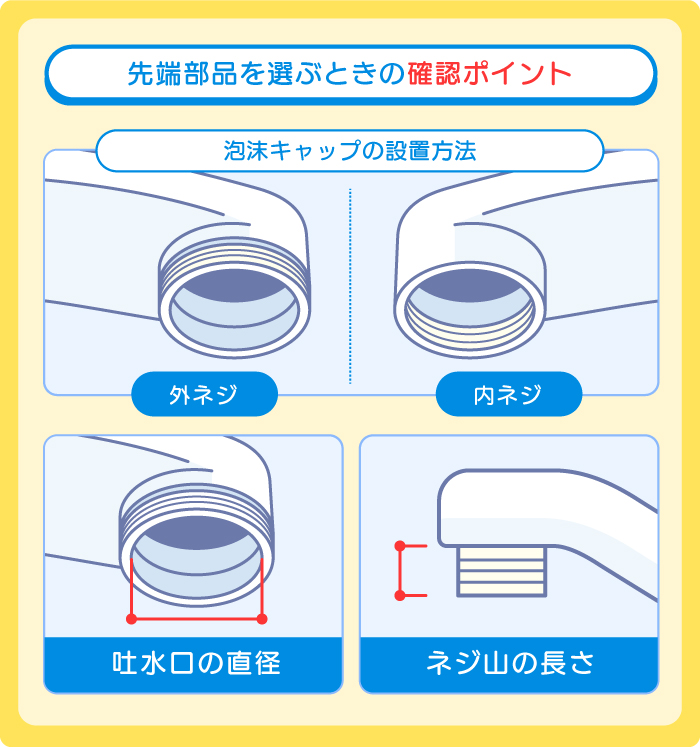 蛇口先端のプラスチック部品交換時のポイント