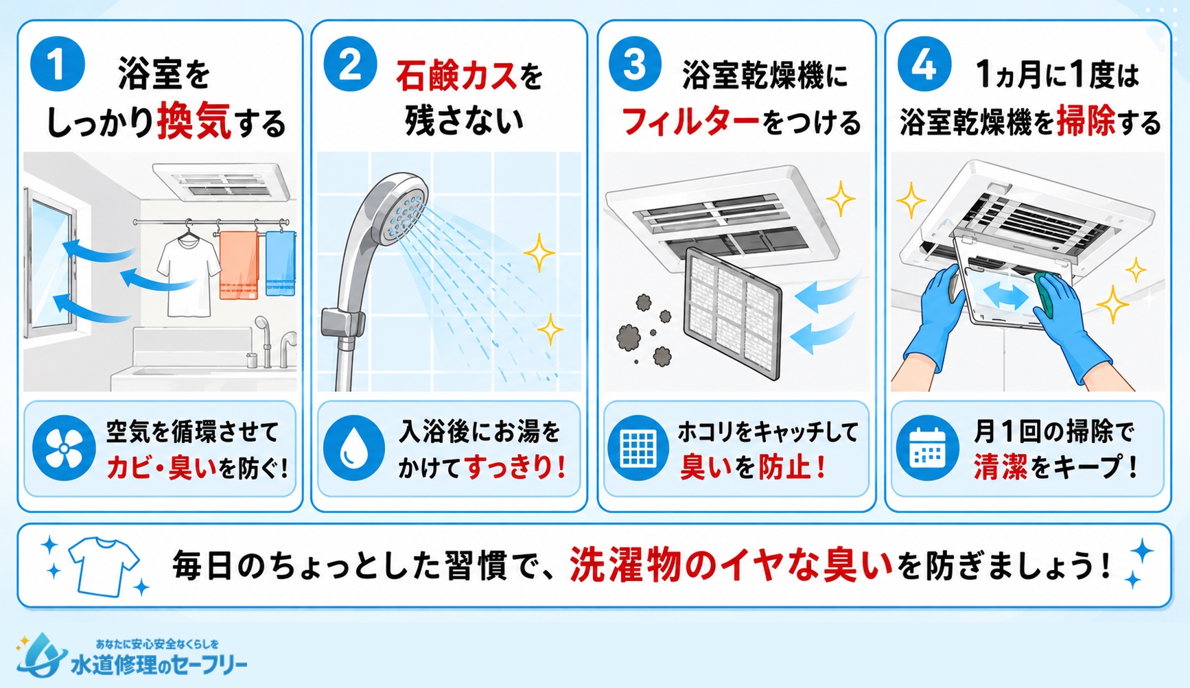 お風呂で干した洗濯物が臭くなるのを防ぐコツを解説
