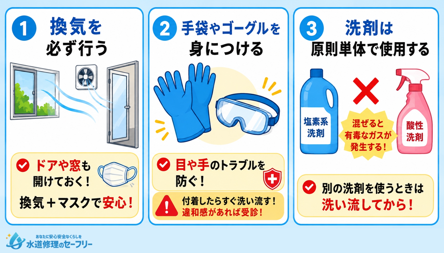 お風呂のカビ取りを行う際の注意点を解説