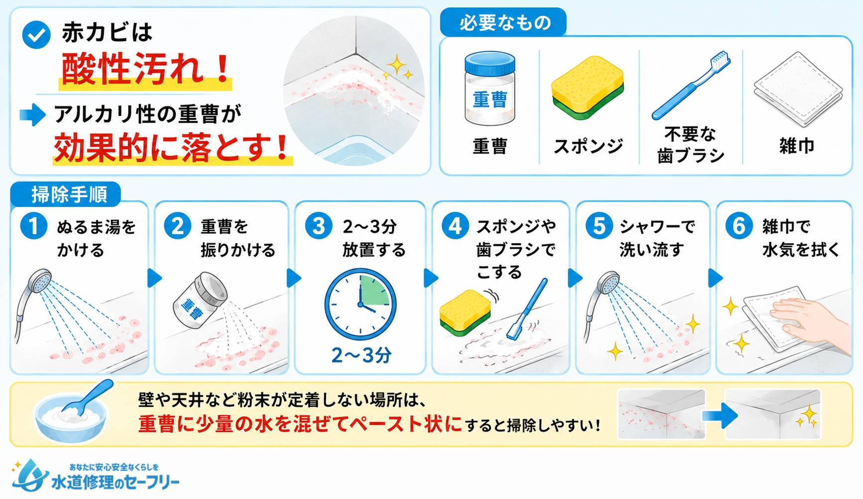 赤カビの取り方を解説