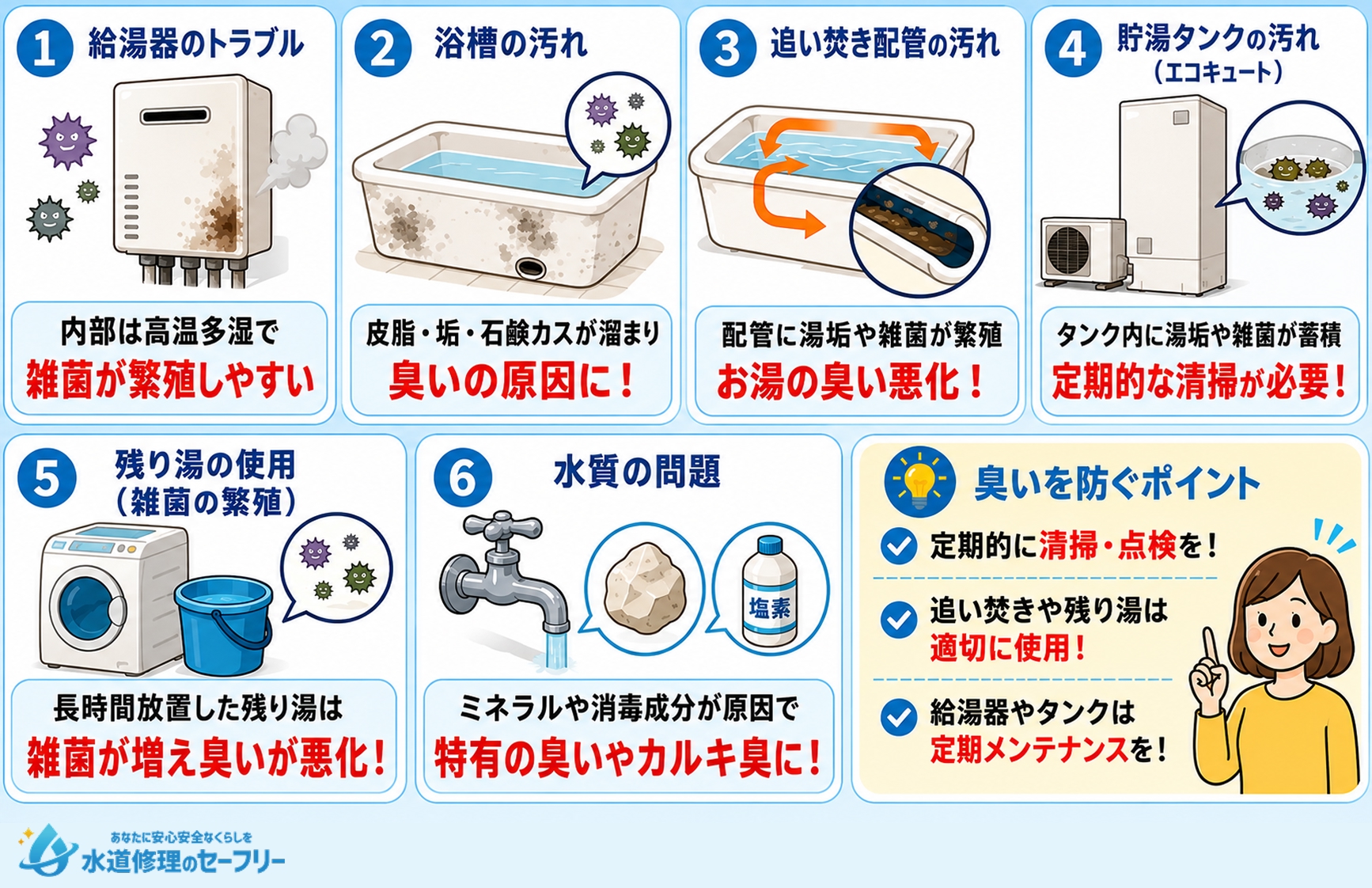 お風呂のお湯が臭う主な原因を解説