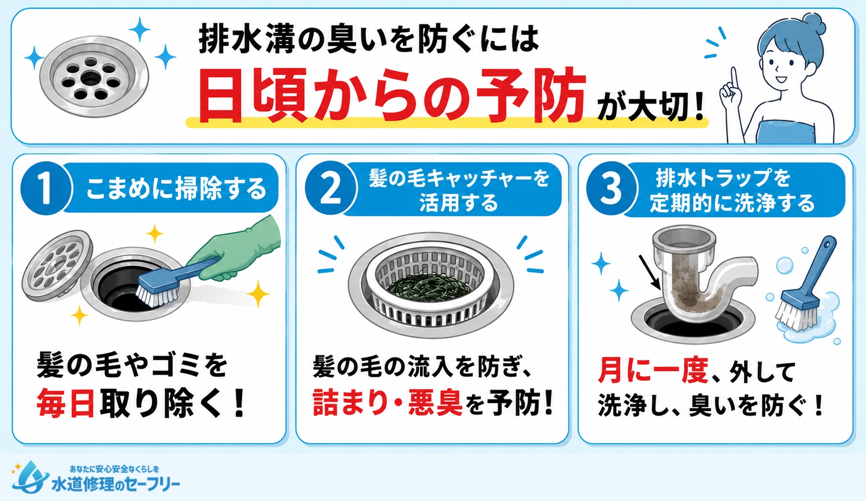 お風呂の排水溝の臭い予防のポイントを解説