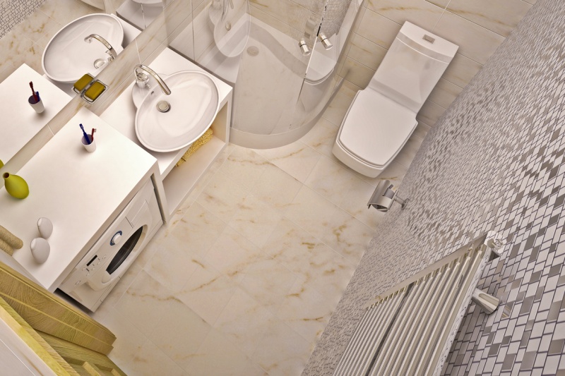 トイレの大理石の床