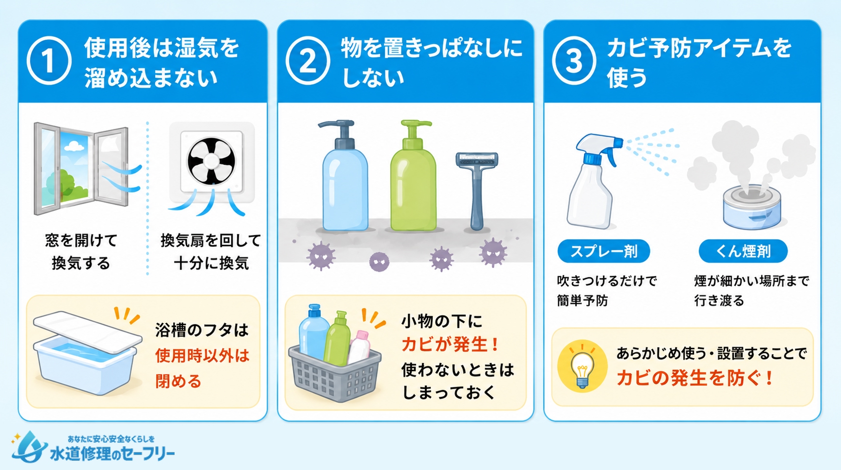 賃貸のお風呂でカビを予防する方法を解説