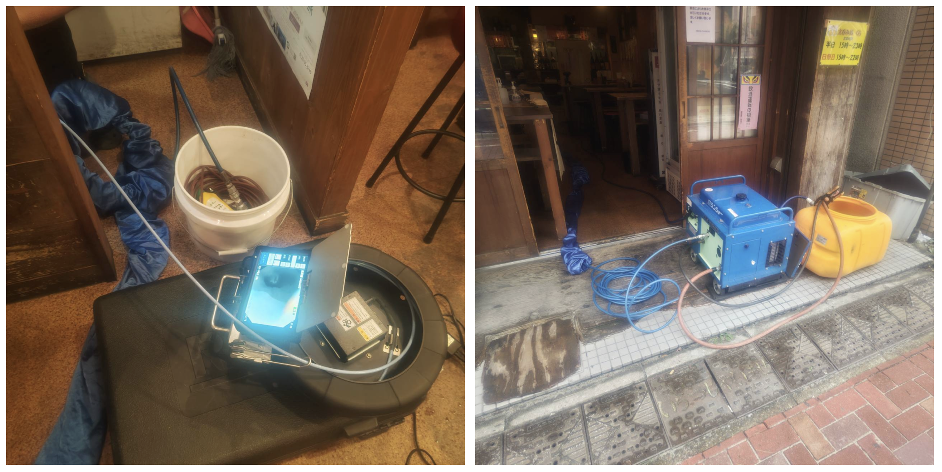 トイレ修理内部カメラ高圧洗浄