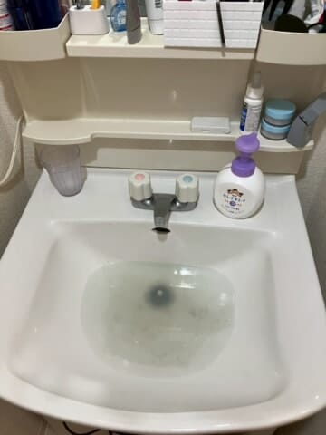洗面排水つまり　作業前