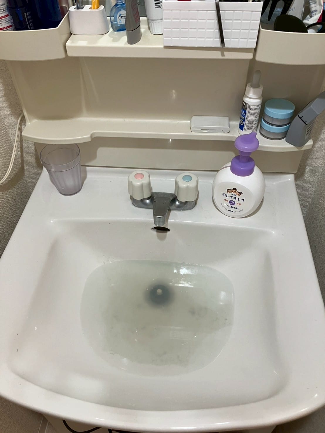 洗面排水つまり　作業前