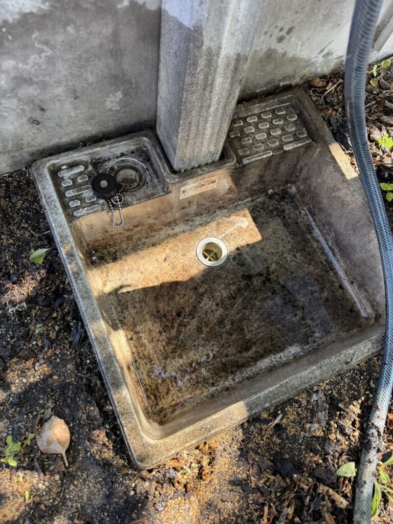 高圧洗浄機つまり除去後