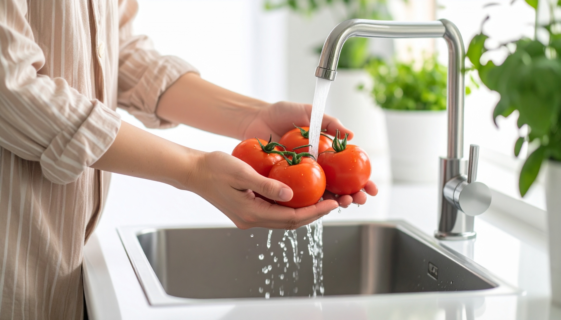 水はねが改善されたキッチン蛇口