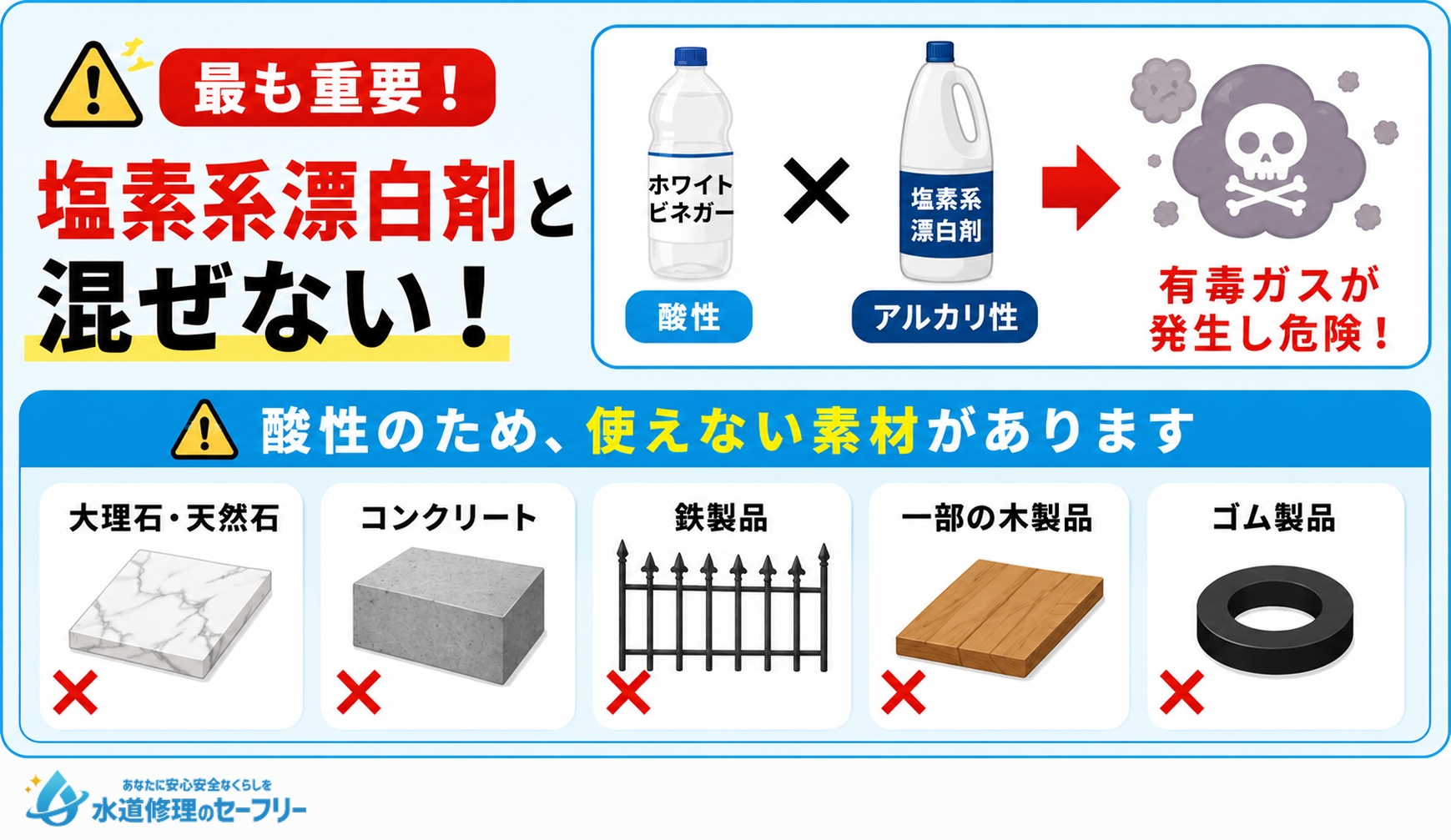 ホワイトビネガーを使用する際の注意点を解説