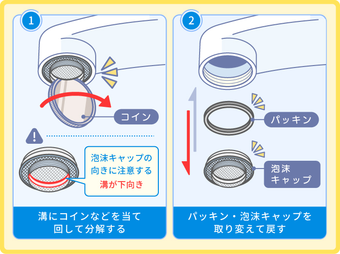 泡沫キャップ（内ネジ）の交換