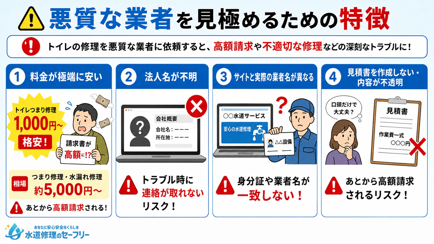 悪質な業者を見極めるための特徴を解説