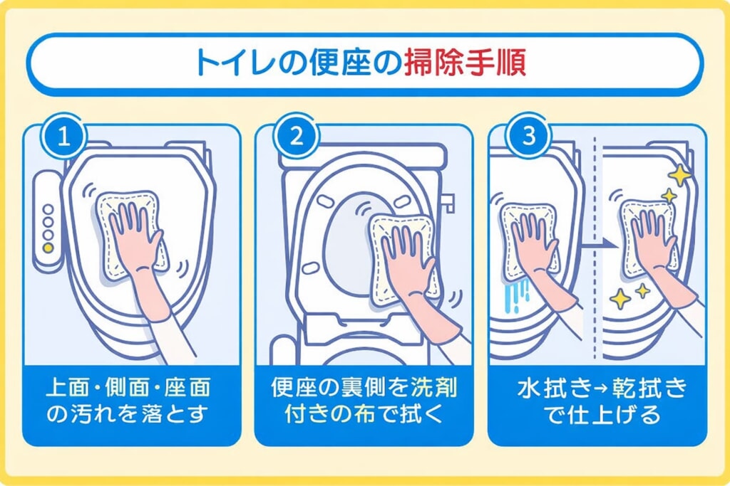 トイレ便座の基本的な掃除方法