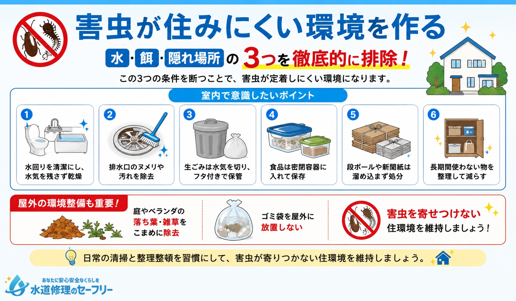 害虫が住みにくい環境を作る方法を解説