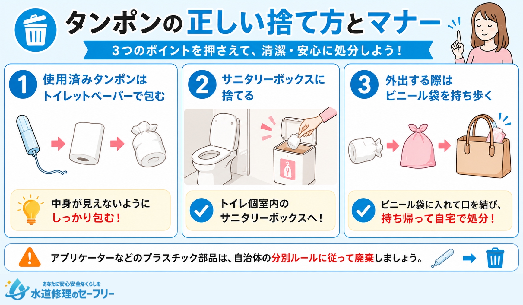 タンポンの正しい捨て方とマナーを解説