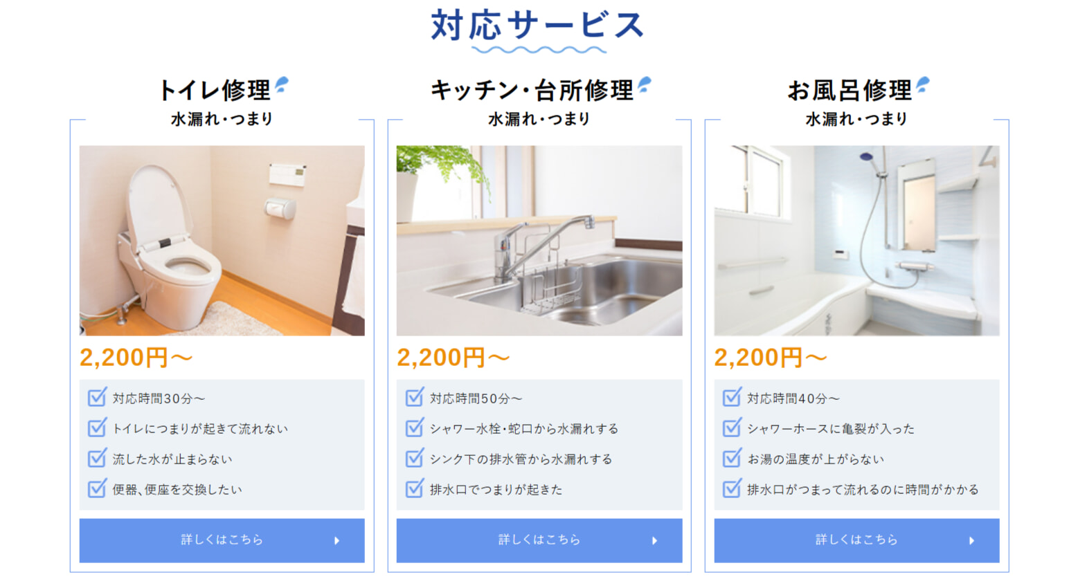 ひょうご水道職人の料金相場・支払い方法