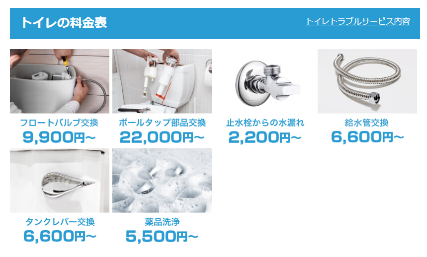 おかやま水道職人の料金相場・支払い方法