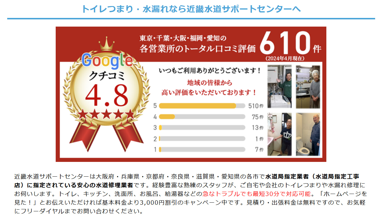 近畿水道サポートセンターの基本情報
